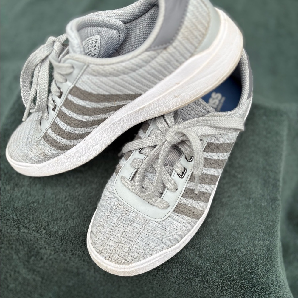 K-Swiss Light Gray and White Sneakers